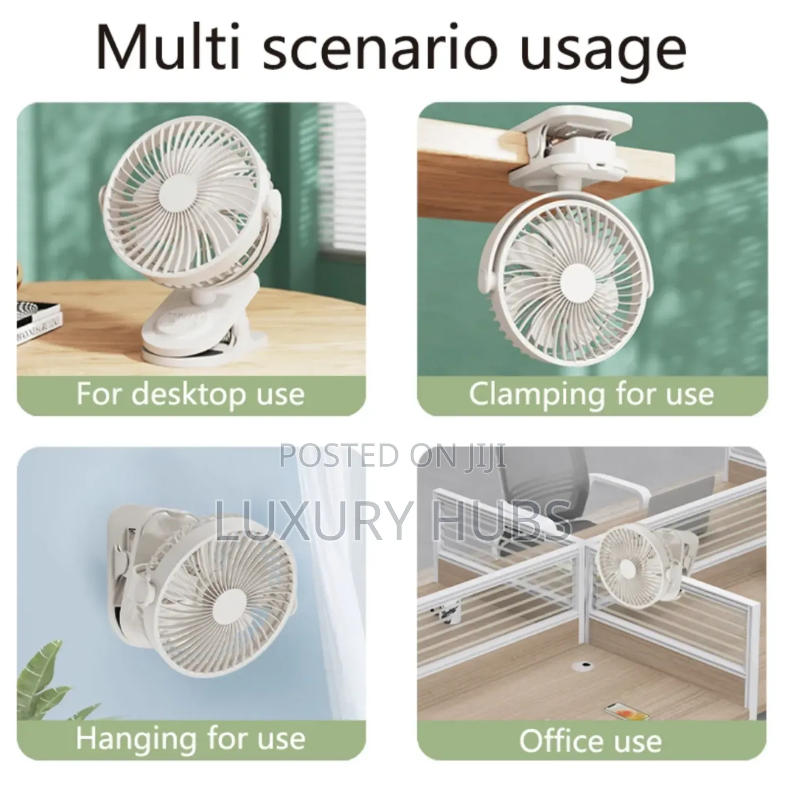Rechargeable Clip Table Fan With Lamp