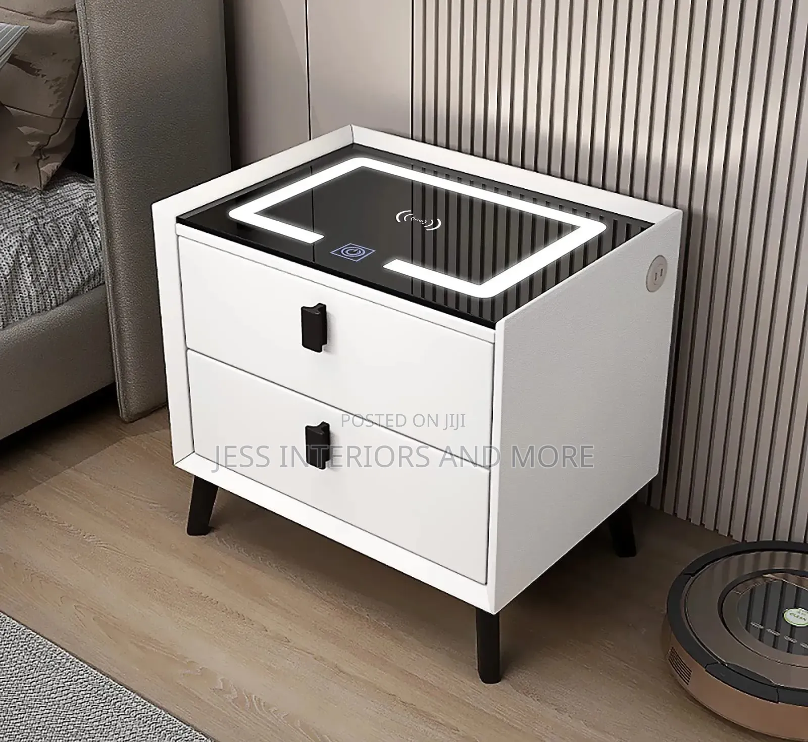 Smart Nightstand With Wireless Charging Station