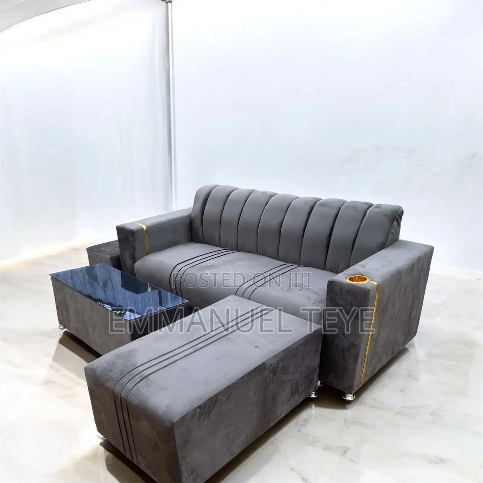 3 in One Sofa Set Made Off Ash Fabric