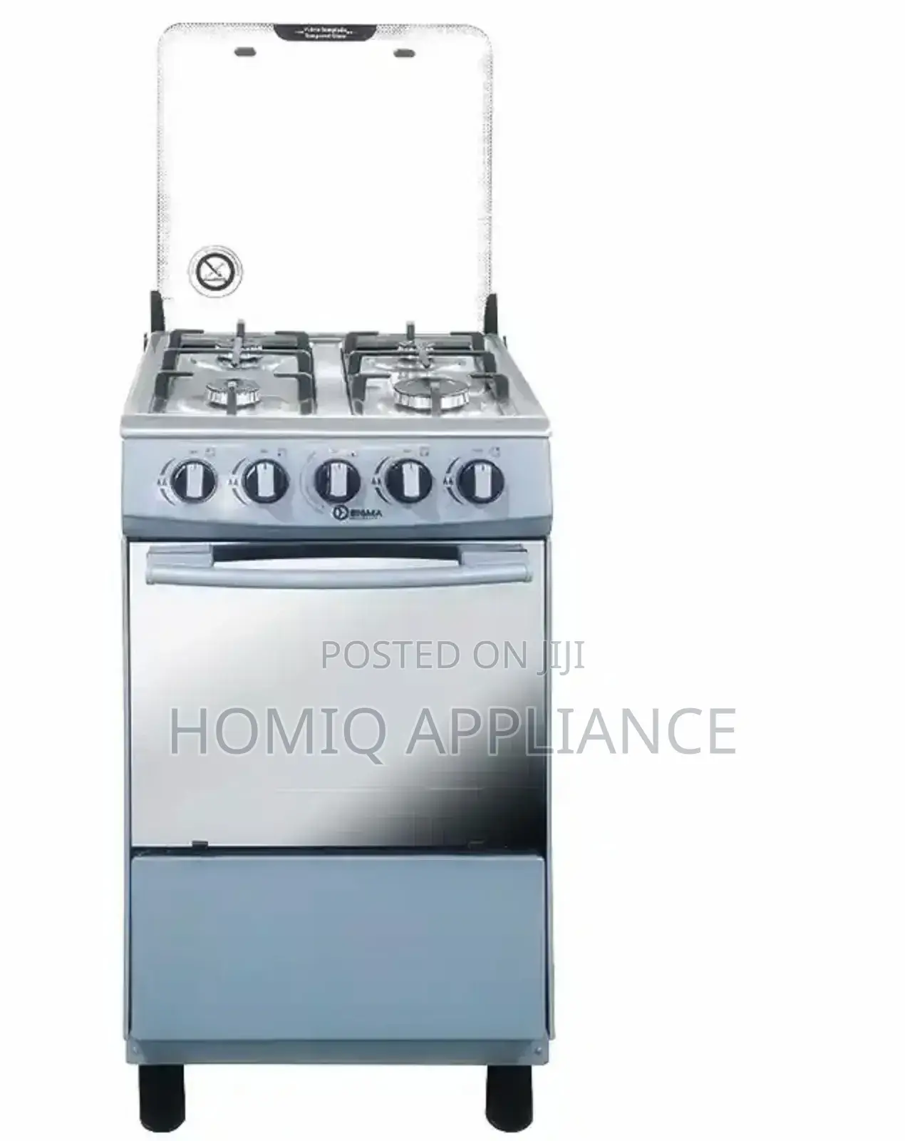 Sigma 4 Burner Gas Cooker 50×50 Stainless Steel Top