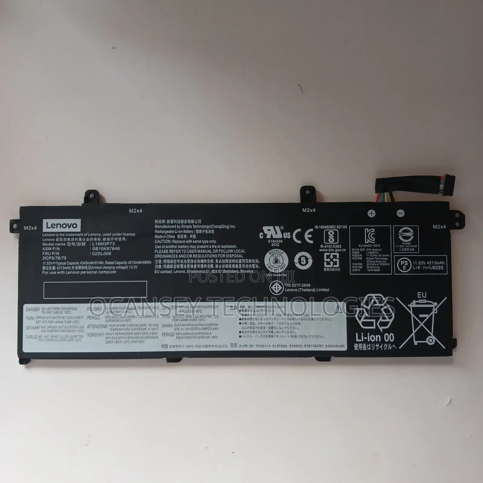 Original Lenovo L18m3p73 Laptop Battery