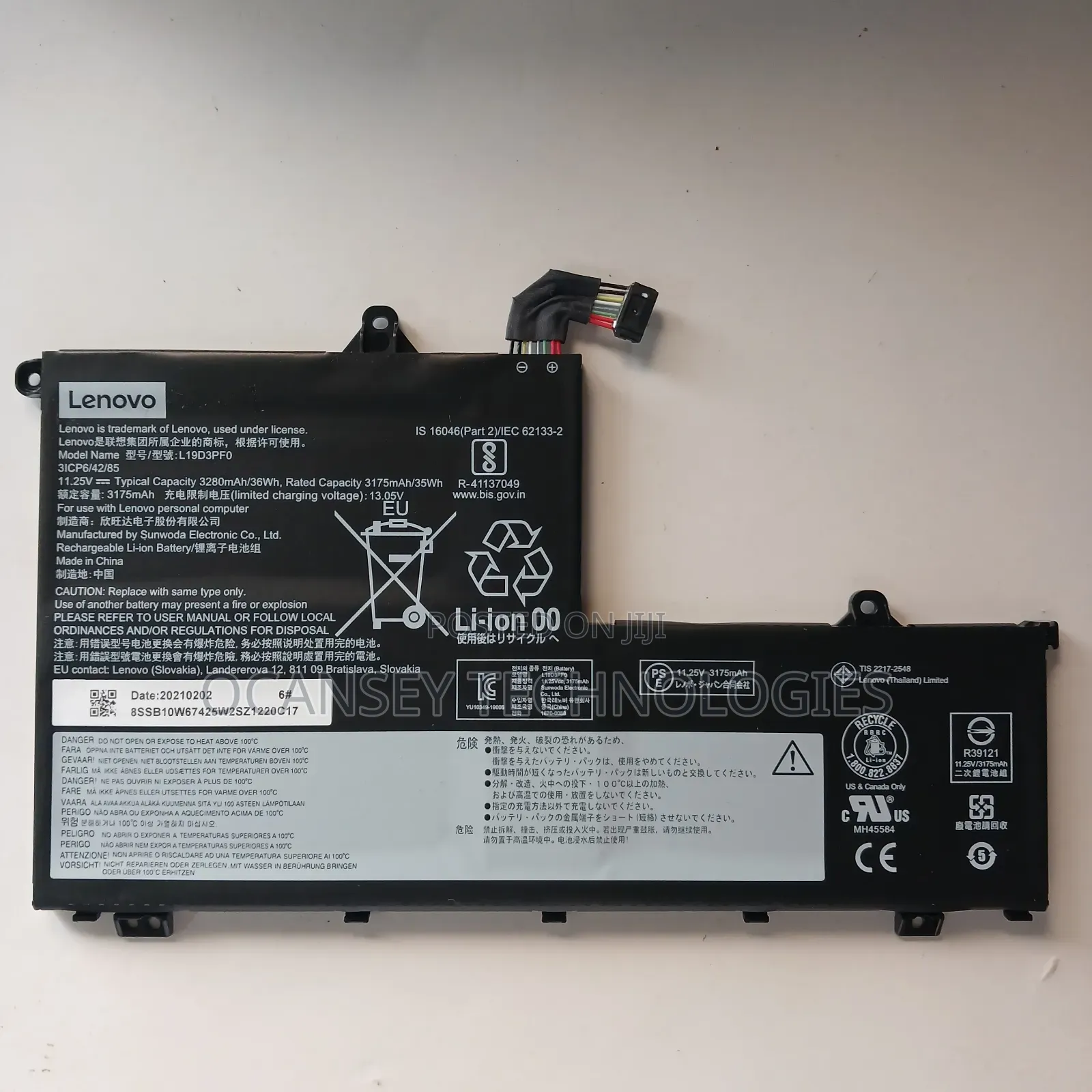 Original Lenovo L19d3pf0 Laptop Battery