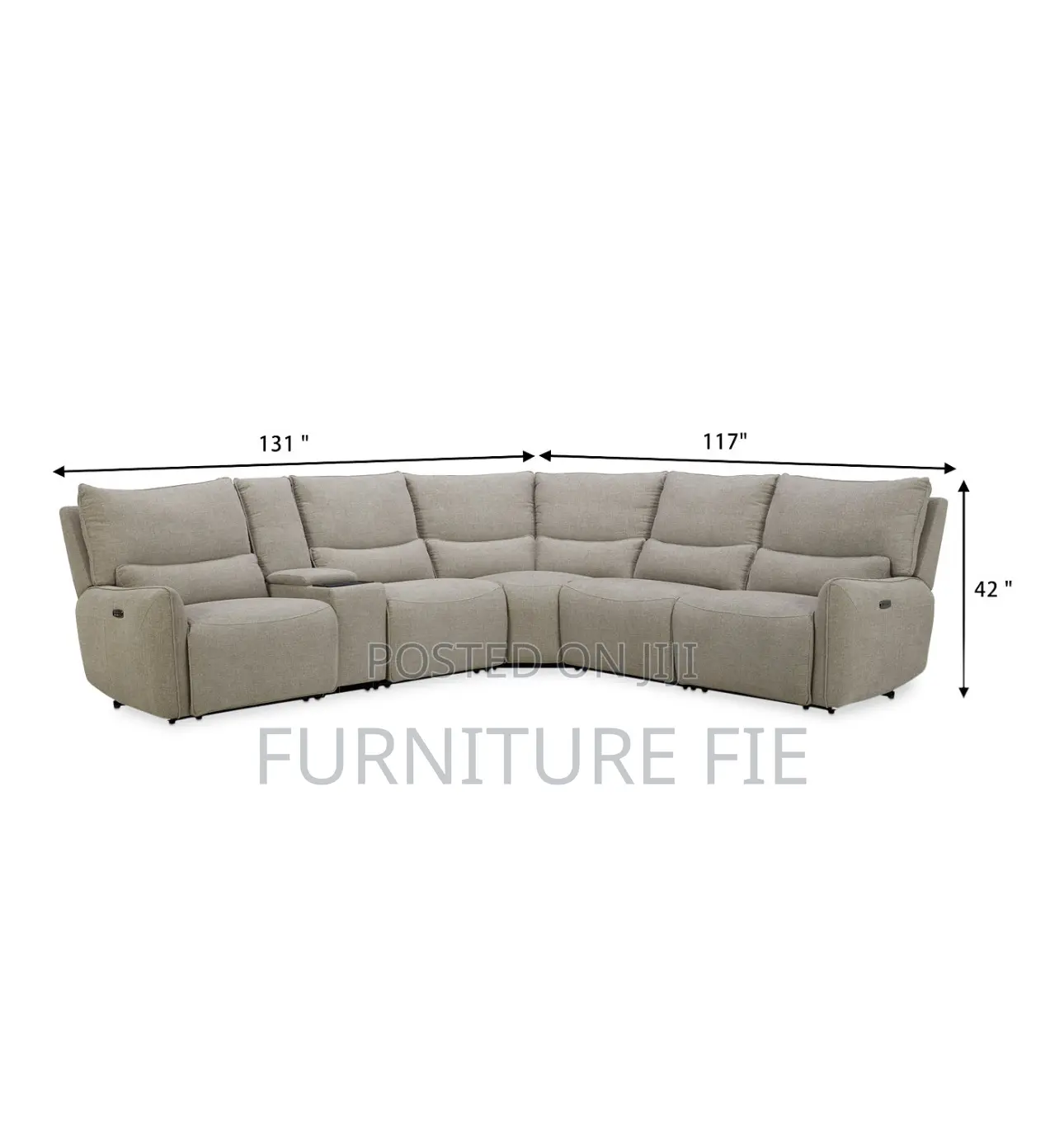 Olper 6-Pc. Fabric Sofa With Power Recliners,Console-Usa.