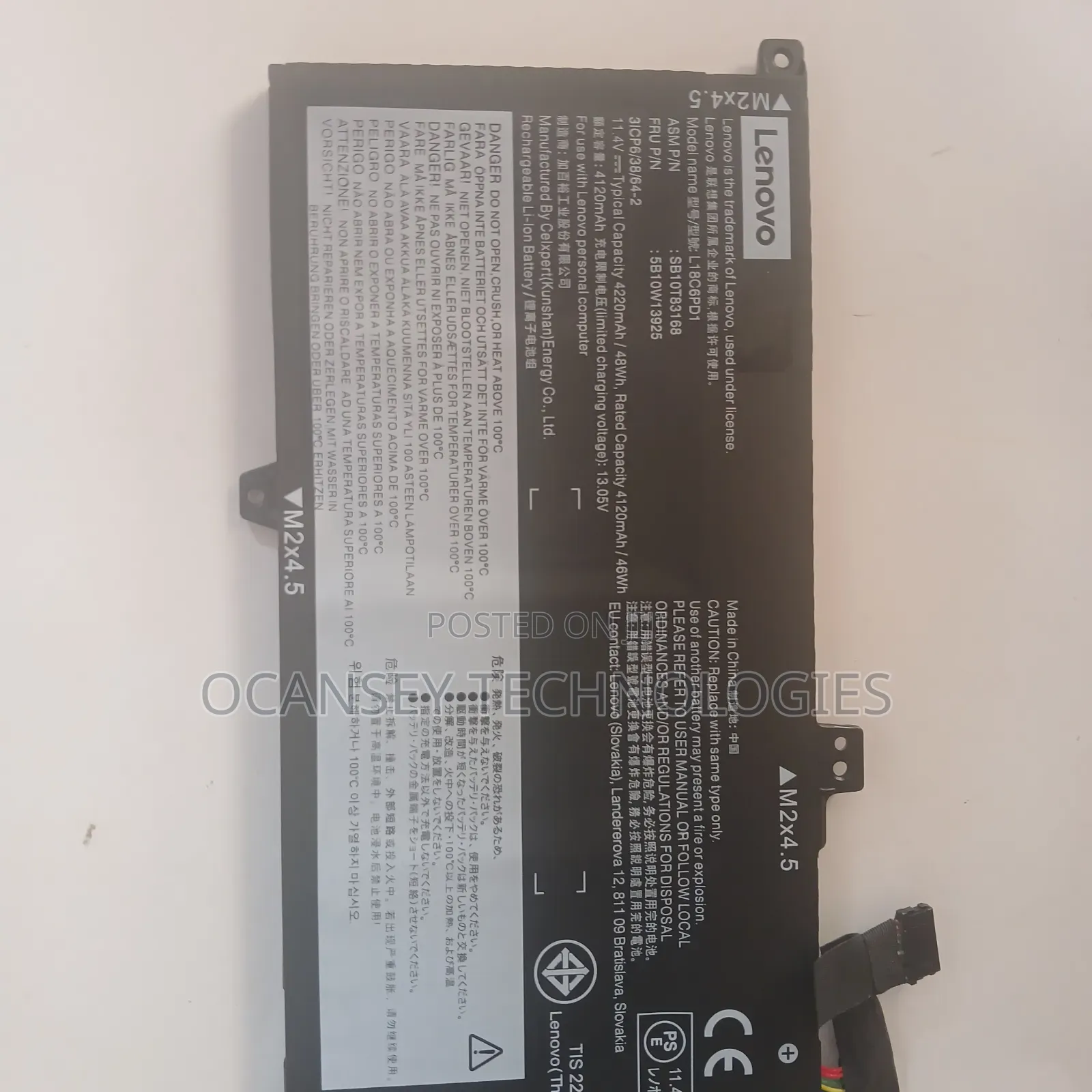 Original Lenovo L18c6pd1 Laptop Battery