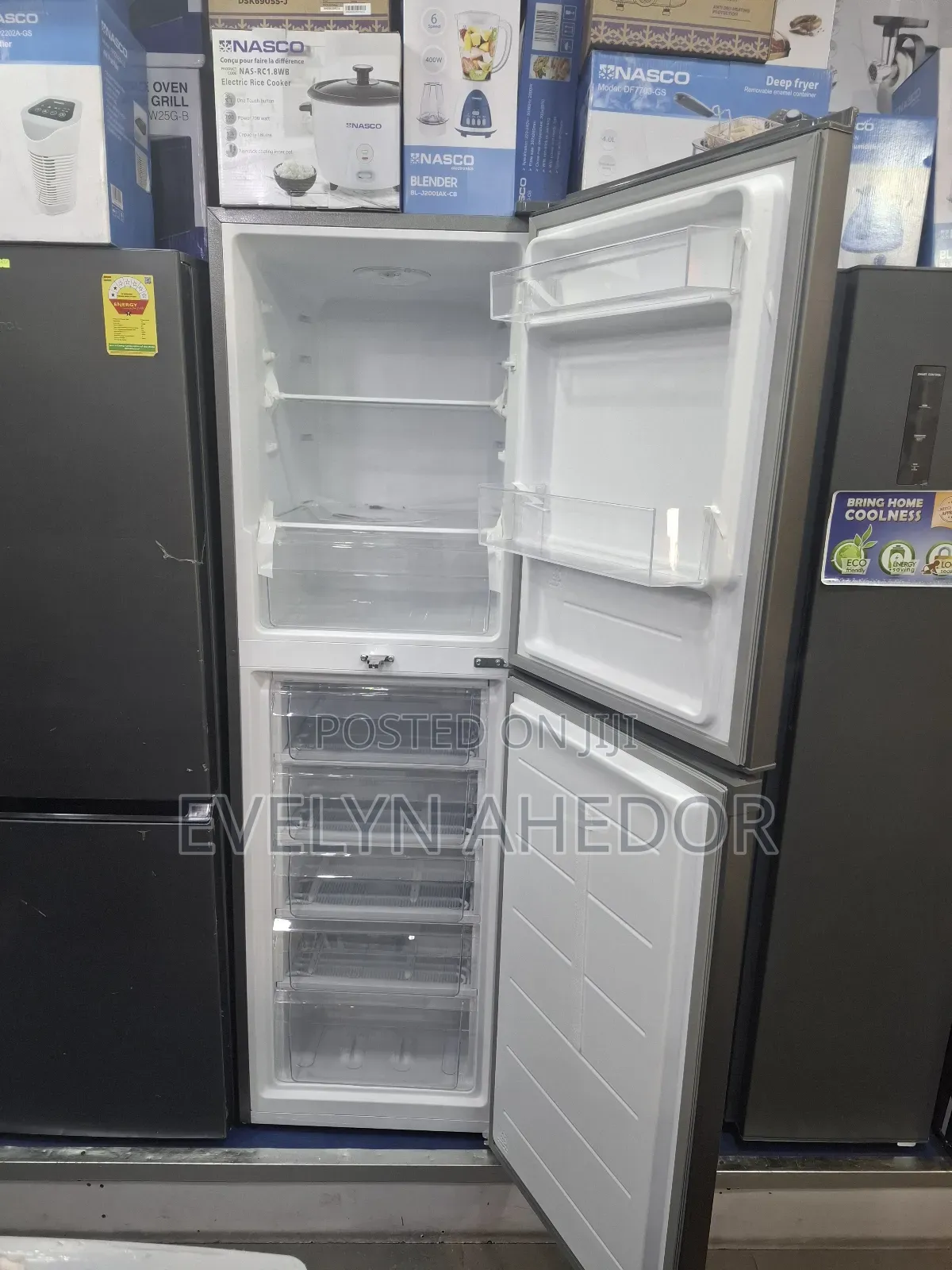 Stainless Steel Nasco Bottom Fridge 251litres Available