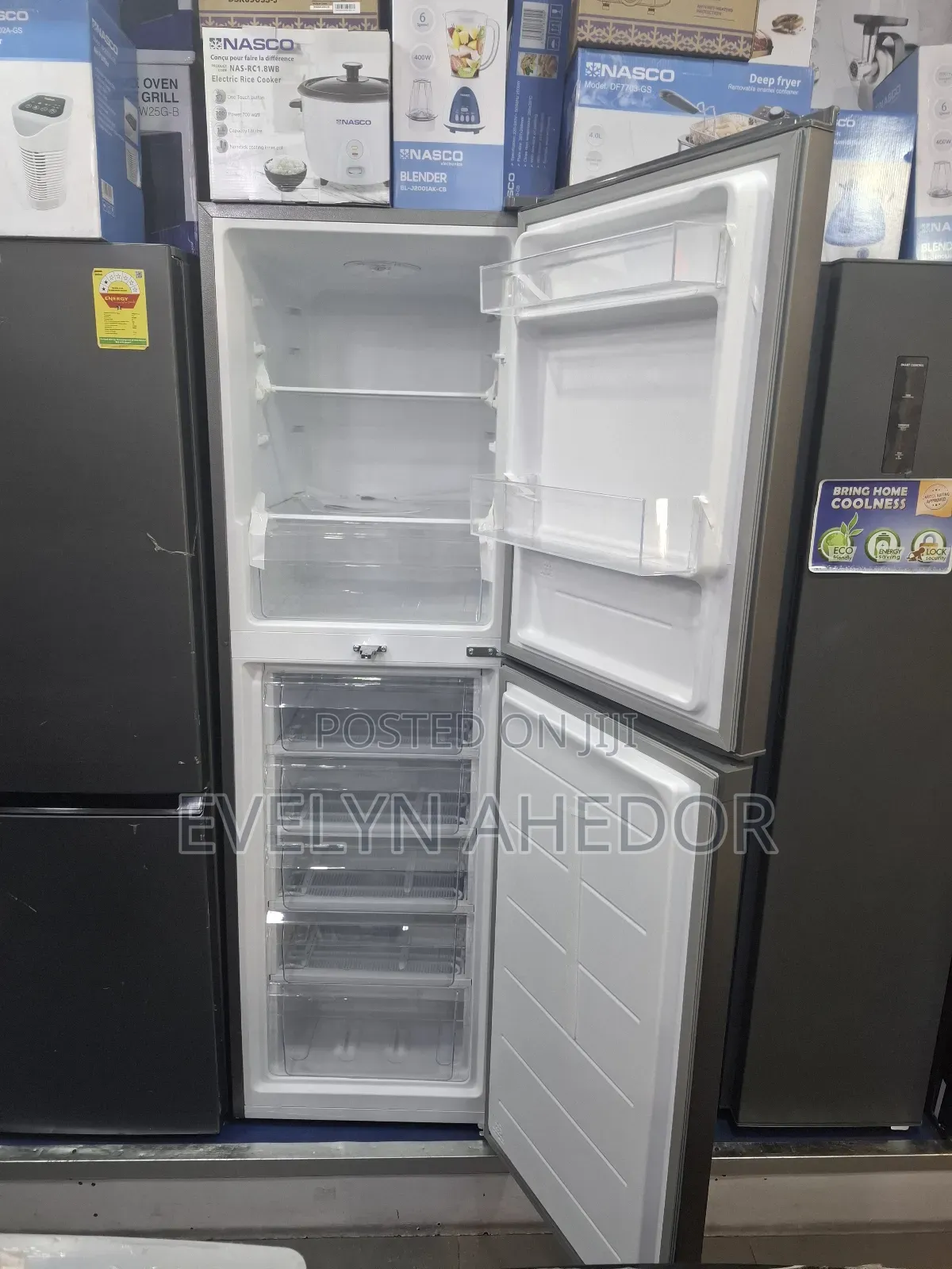 Stainless Steel Nasco Bottom Fridge 251litres Available