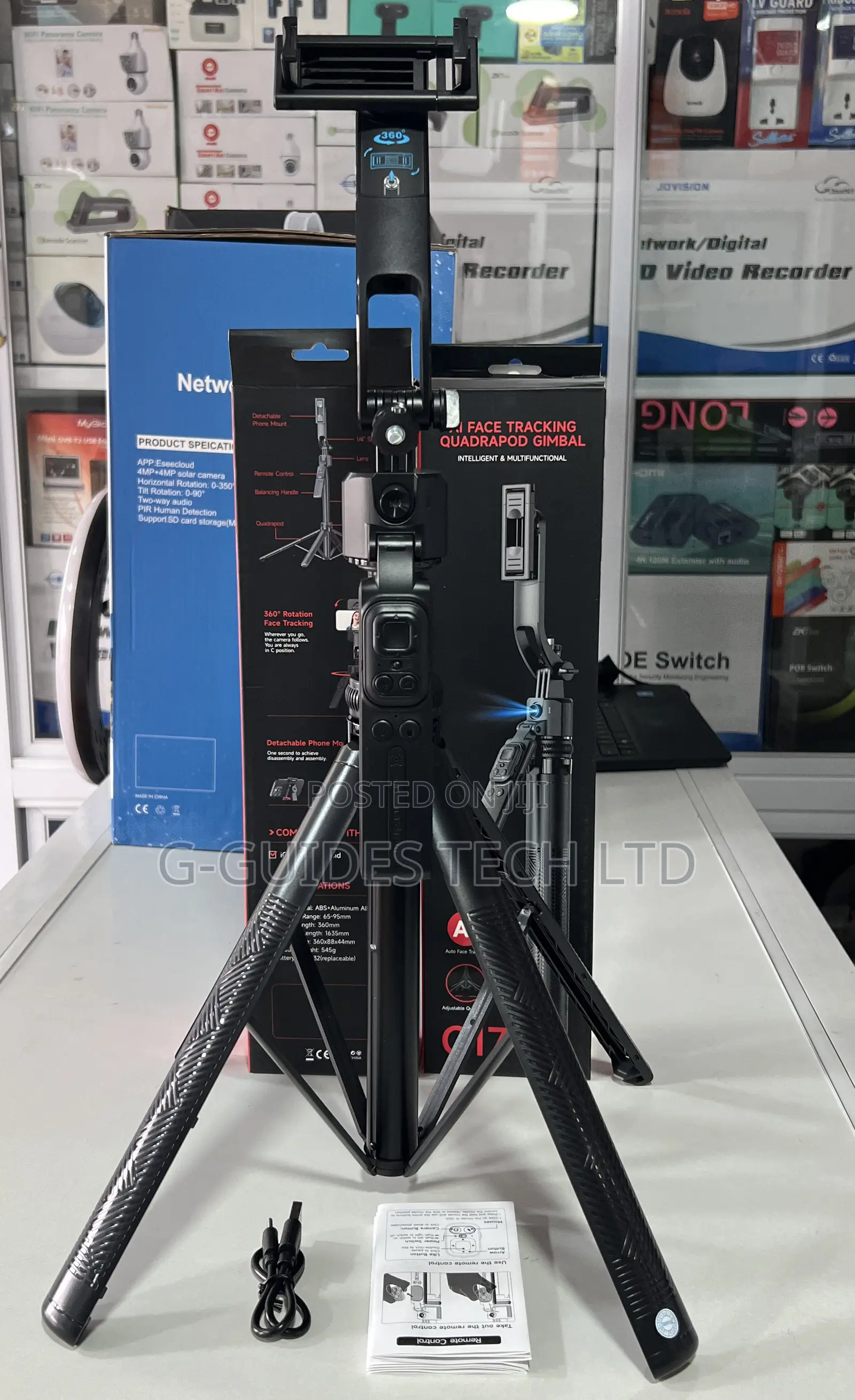 C17 Selfie Stick Ai Face Tracking Quadrapod Gimbal