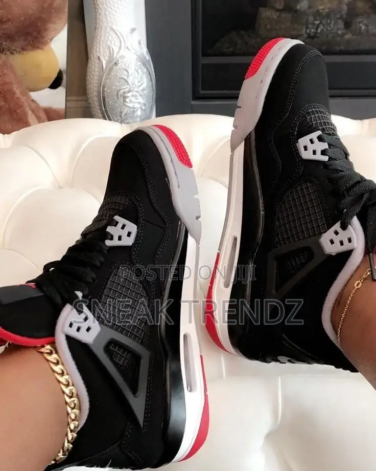 Air Jordan R4 Bred Black Red N Grey
