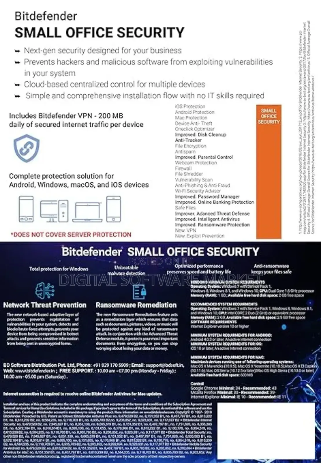 Bitdefender Small Office Security 20 Device 2 Year for Pc