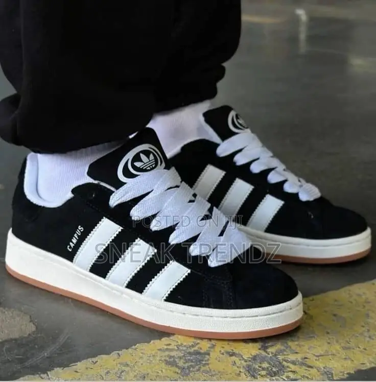 Adidas Campus Black Suede N White