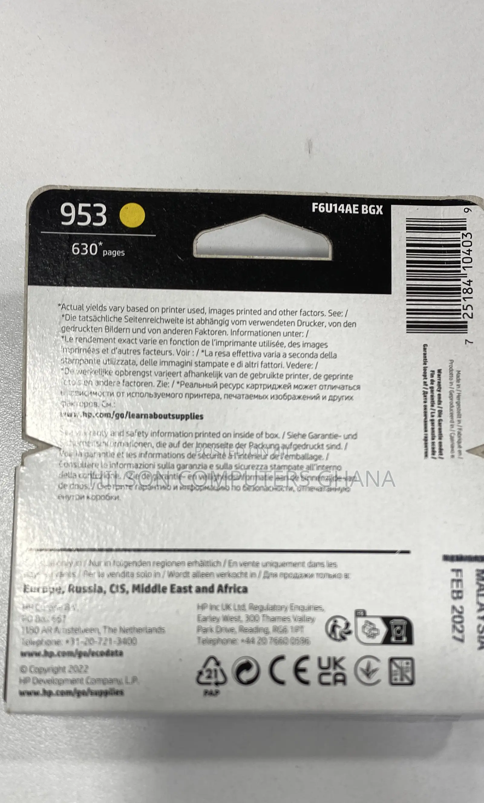 Hp 953 Original Ink Cartridge - Yellow