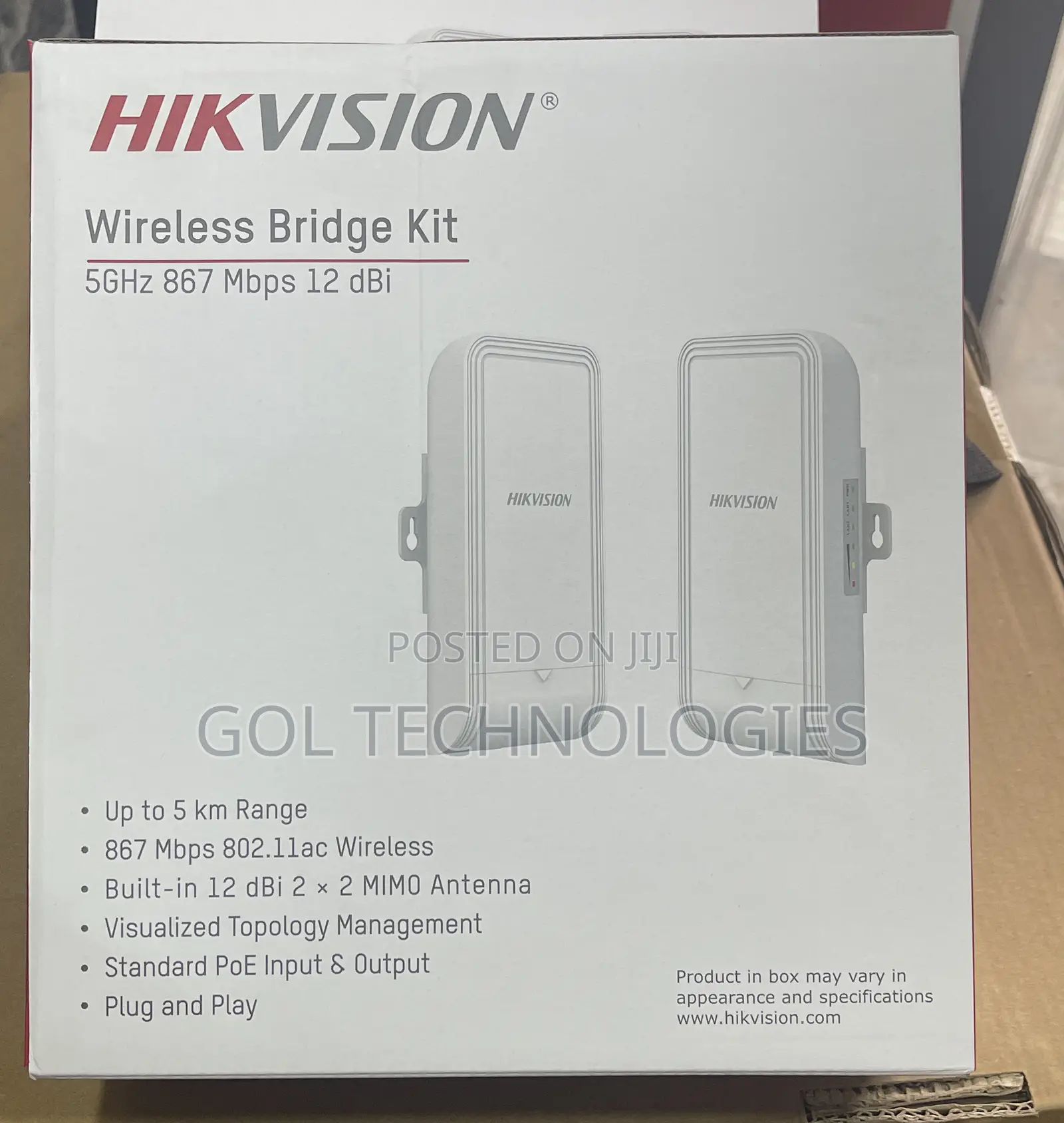 Hikvision Wireless Bridge Kit 5km Range 5ghz Ds-3wf02-5ac/D