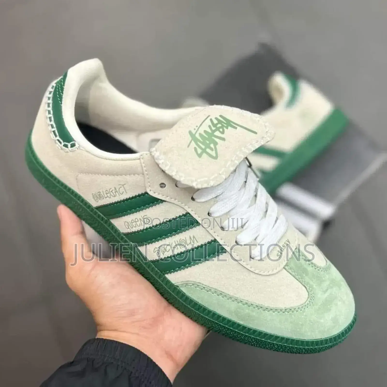 Adidas Samba X Stussy Cream and Green
