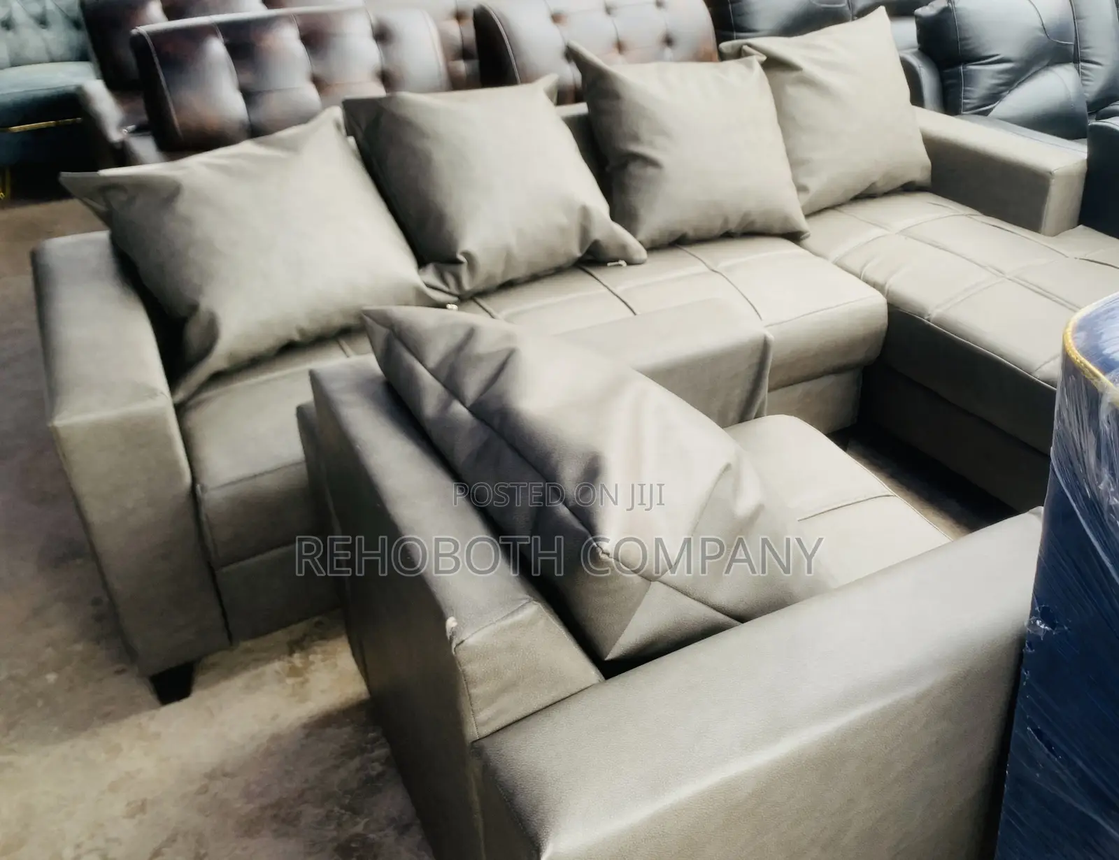 Quality Leather Sofa L -Shaped Chair Set