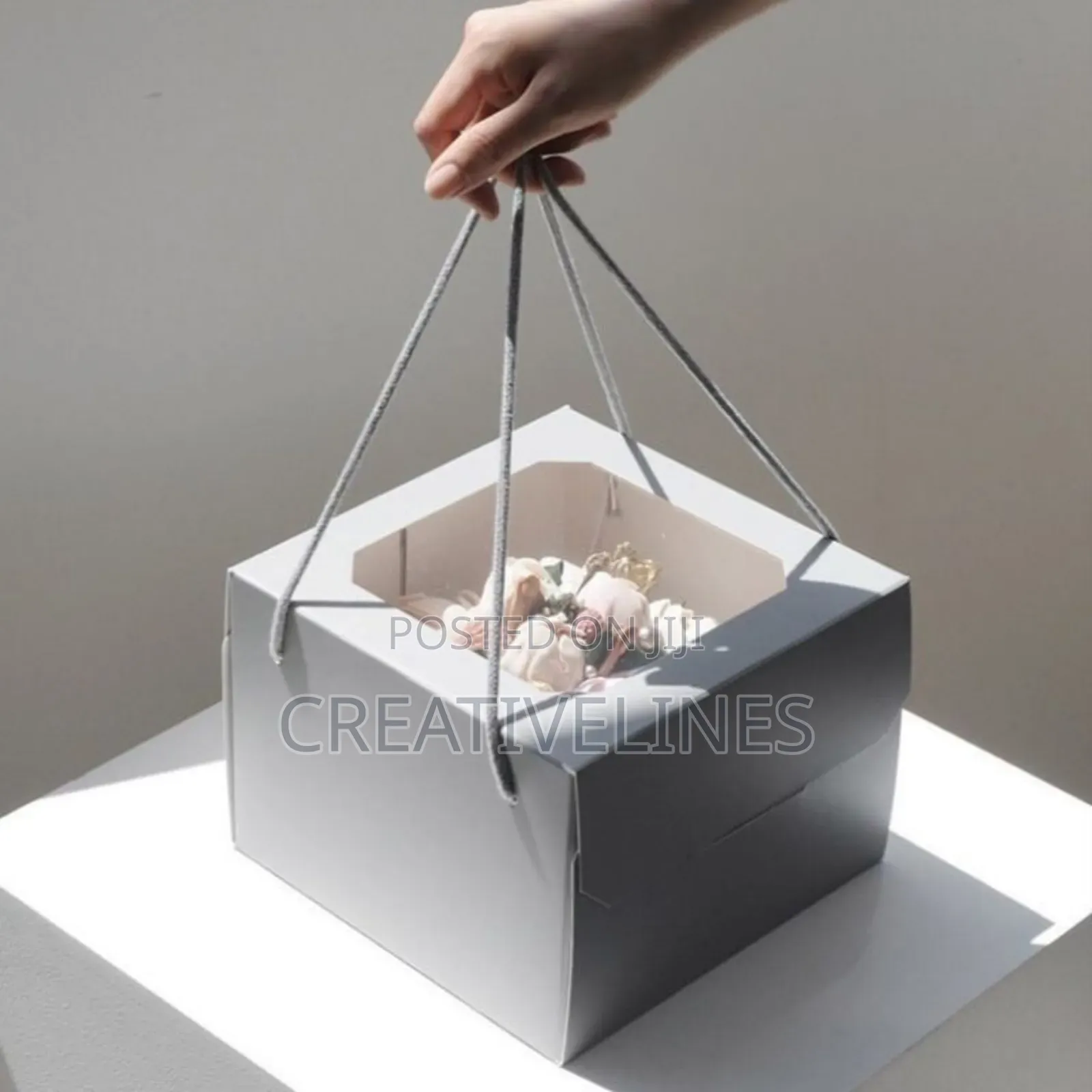 Cubic Cake Box With Rope