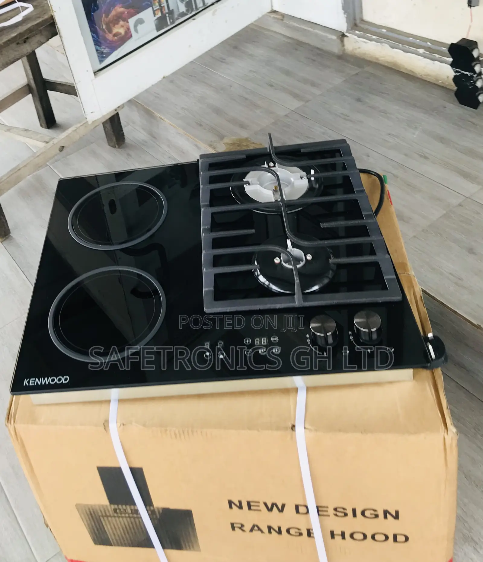 Premium in-Built 60cm Black Kenwood 2 Gas 2 Electric Cooker