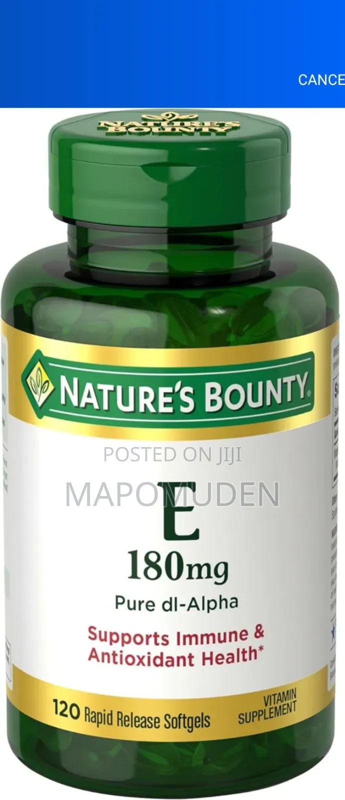 Nature's Bounty Vitamin E 120 Capsules