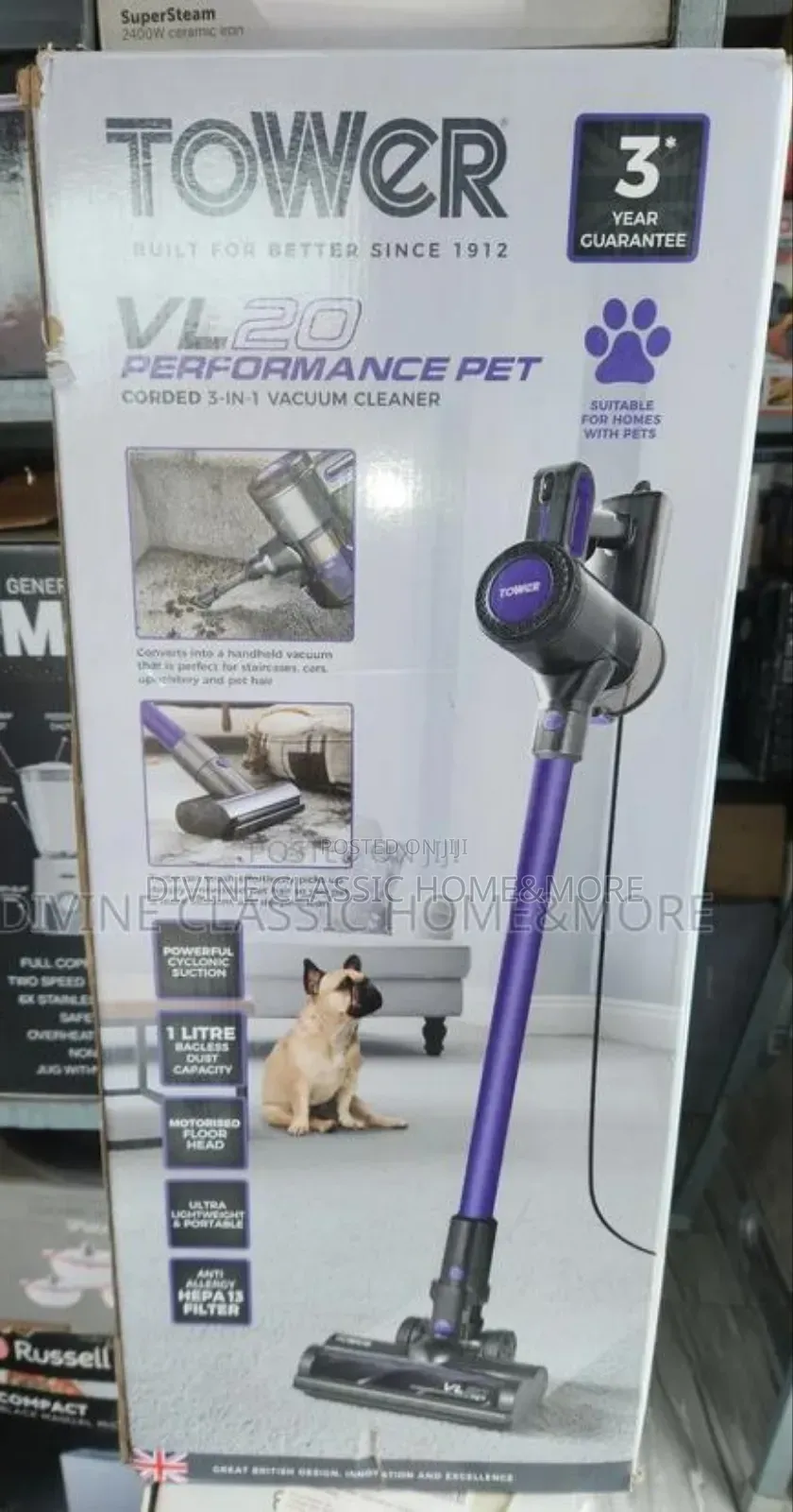 Tower Vl20 Performance Pet Corded Stick Vacuum Cleaner