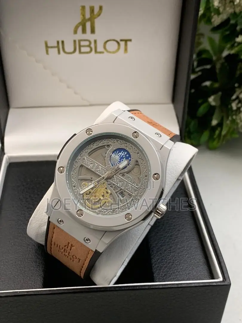 All Brown Leather Strap Hublot Watch