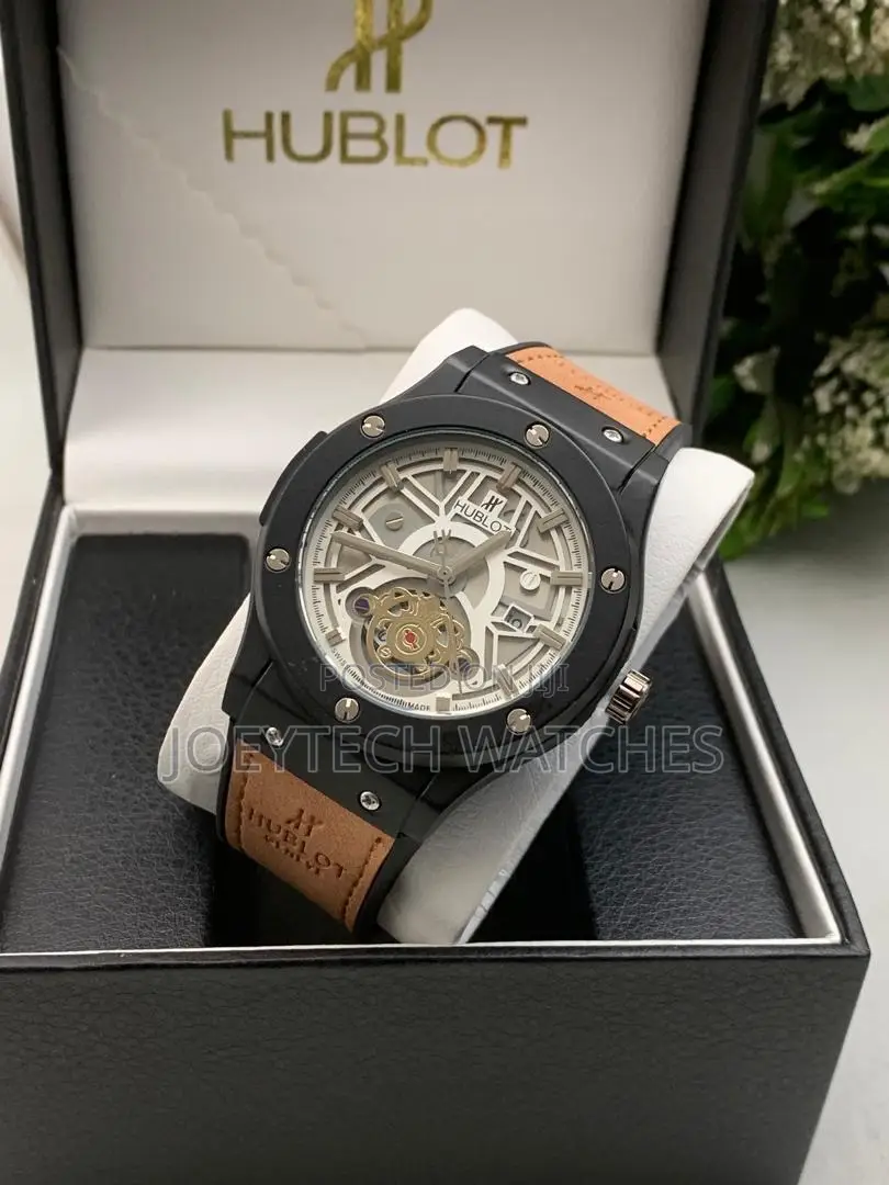 All Brown Leather Strap Hublot Watch