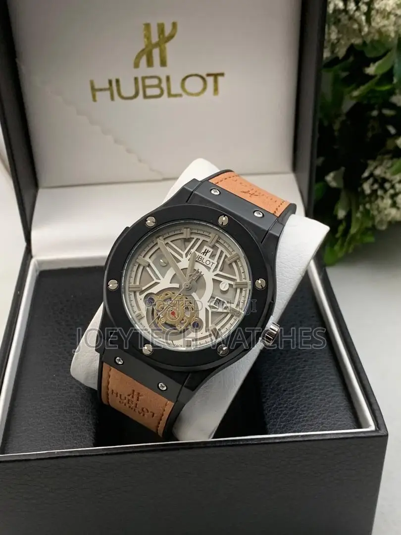 All Brown Leather Strap Hublot Watch
