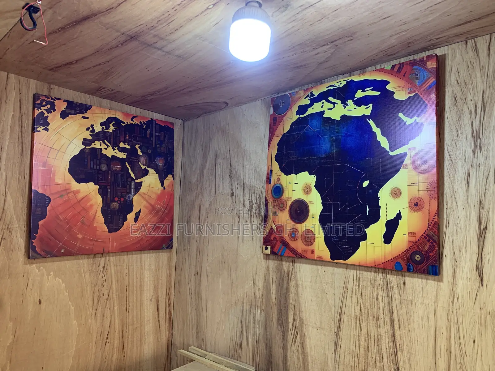 Vibrant African Globe Map Canvas Wall Arts Frame Decor