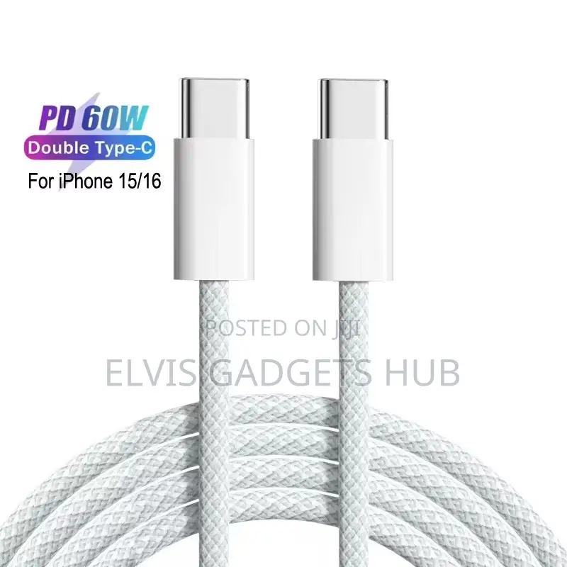 60w iPhone 15/16 Type C to C Nylon Braided Cable