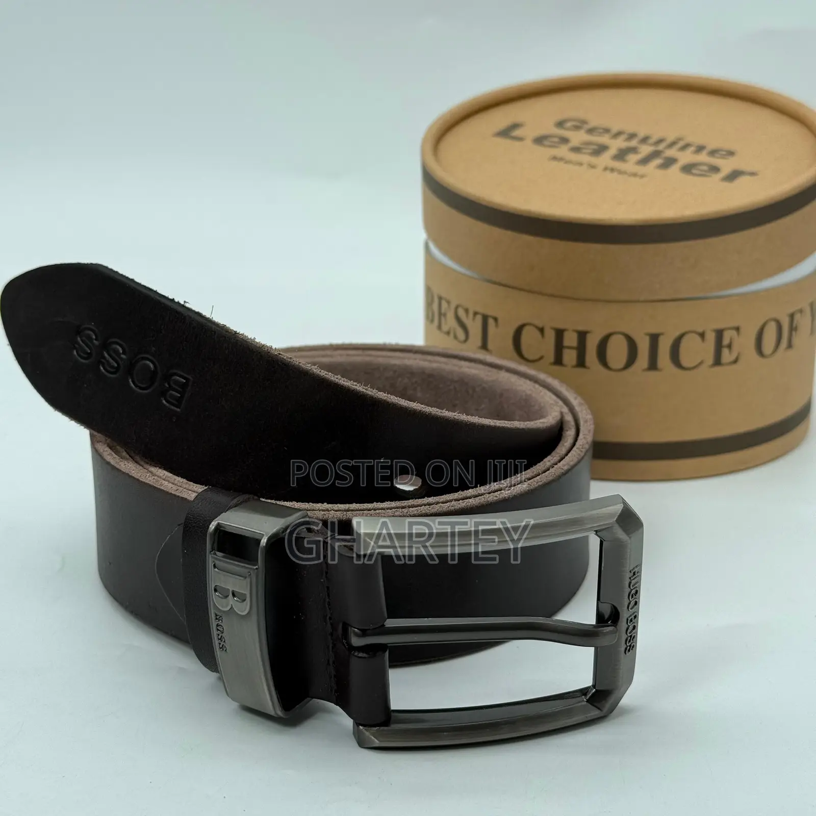 Premium Quality Men’S Leather Simple Buckle Belts - In Box