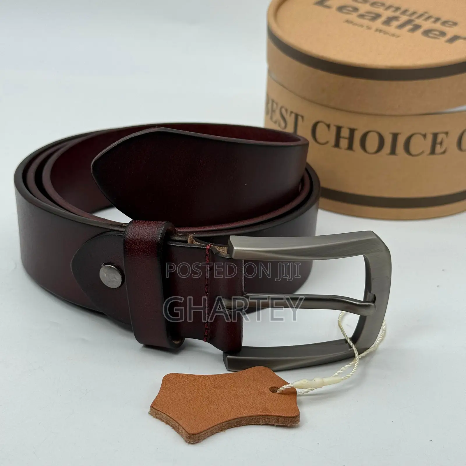 Premium Quality Men’S Leather Simple Buckle Belts - In Box