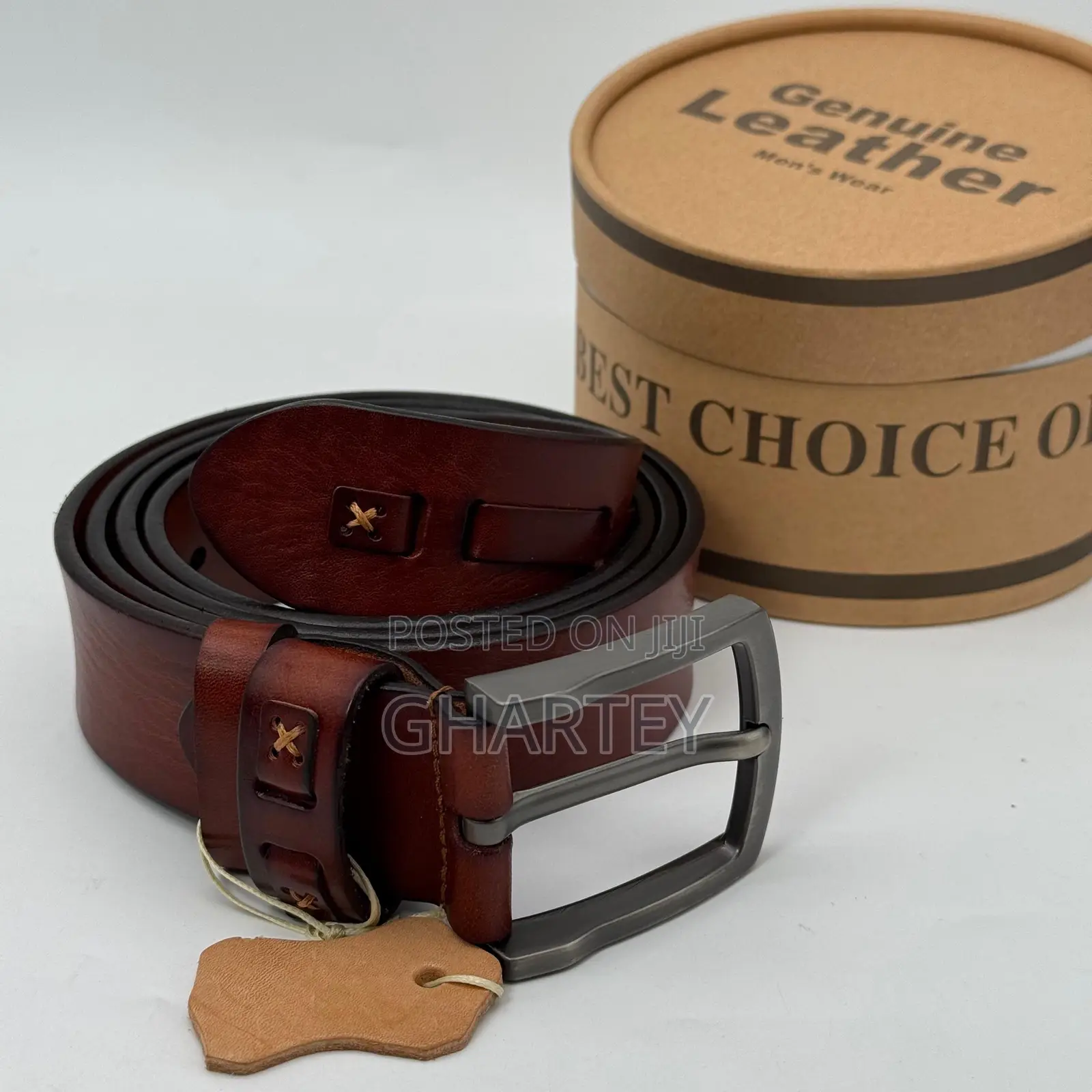 Premium Quality Men’S Leather Simple Buckle Belts - In Box