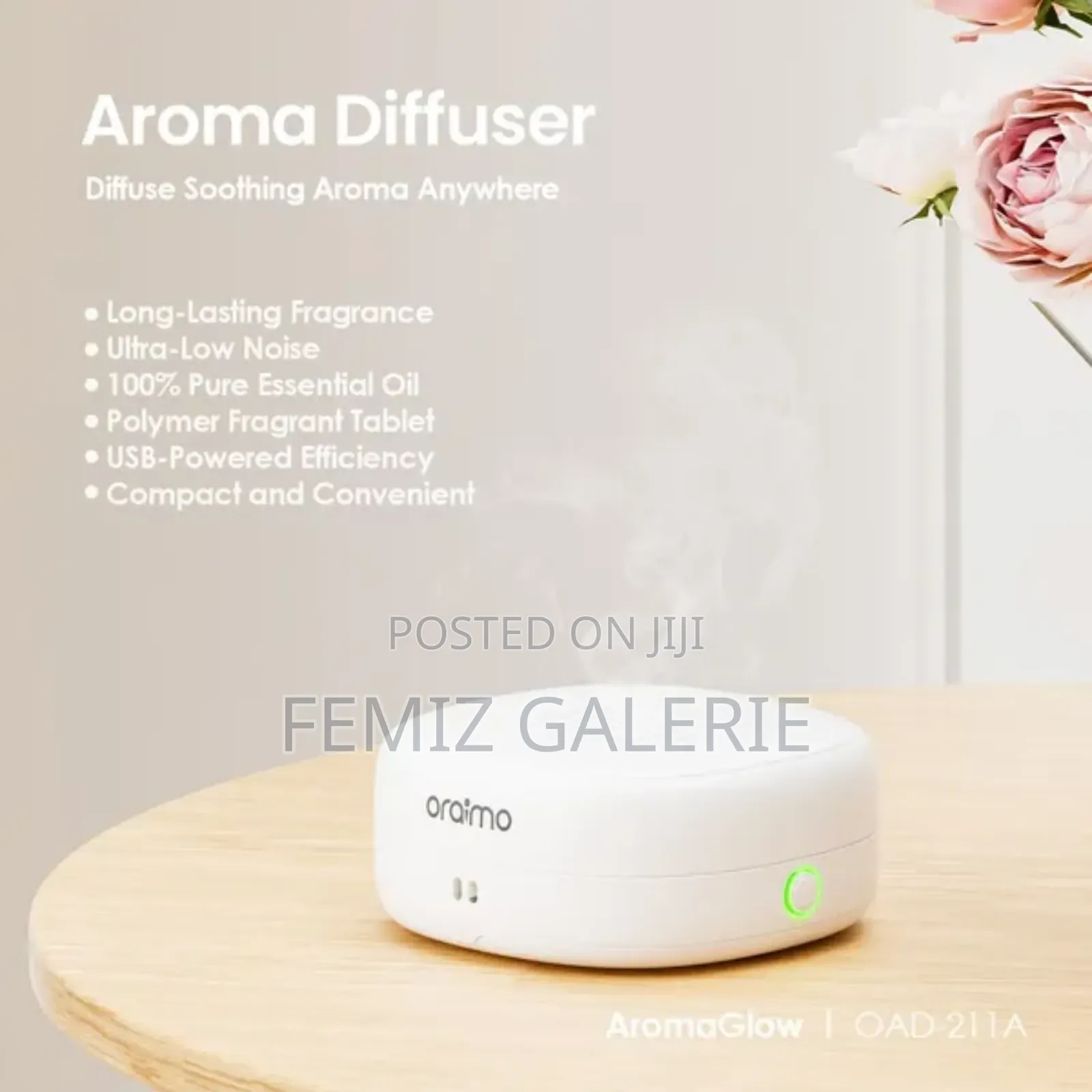 Oraimo Aromago Waterless Rechargeable Aromatherapy Diffuser