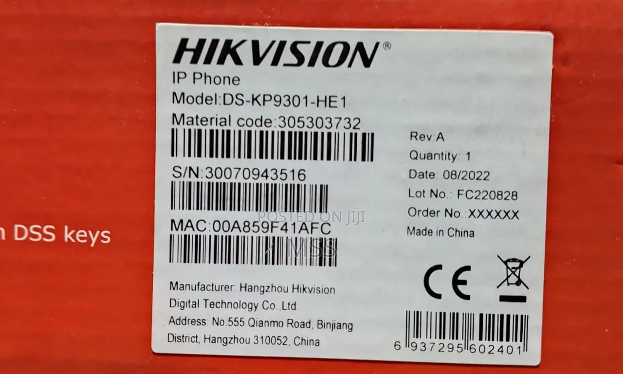 Ds-Kp9301-He1 Android Sip Phone Ip Phone