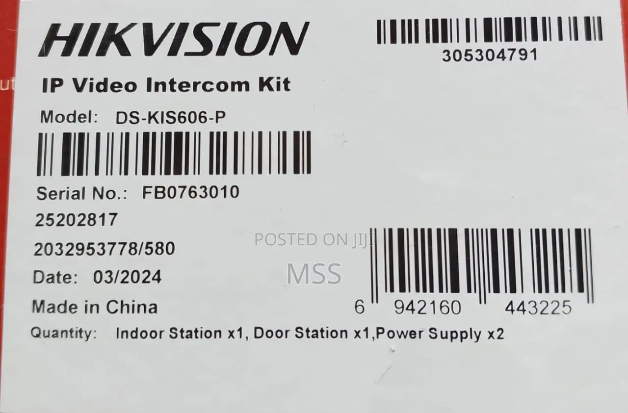 Ip Video Intercom Kit 5'' Screen-Hikvison