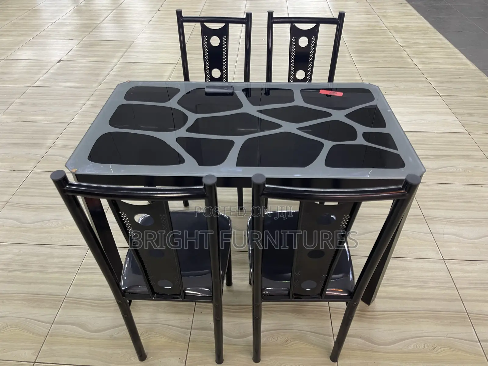 Durable 4in1 Dining Set Glass Top