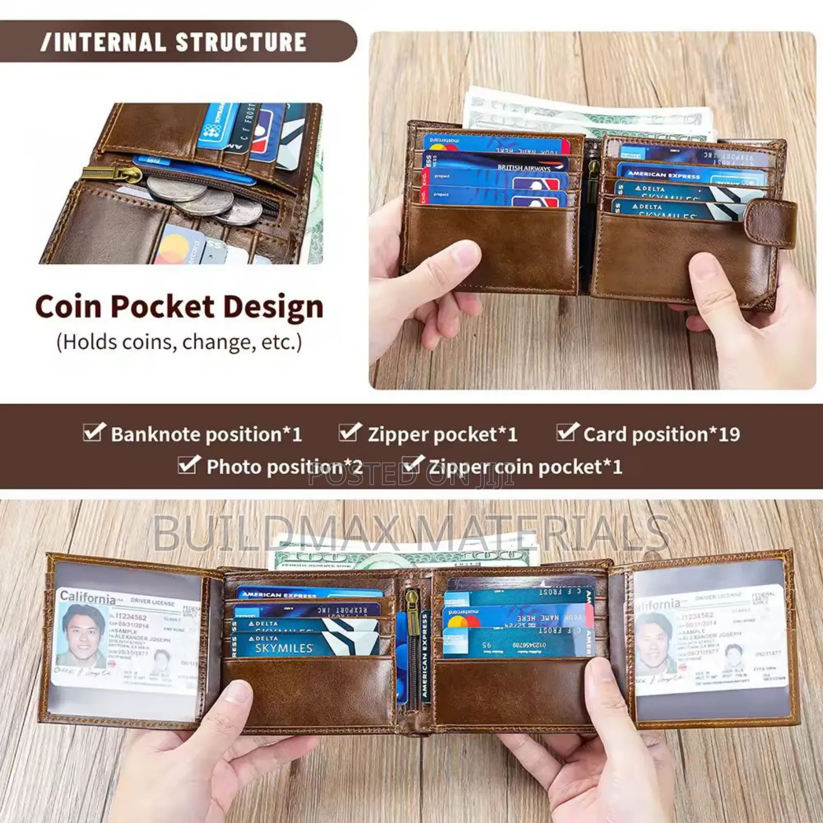 Men Rfid Anti-theft Wallet With 19 Cards Holder Purse