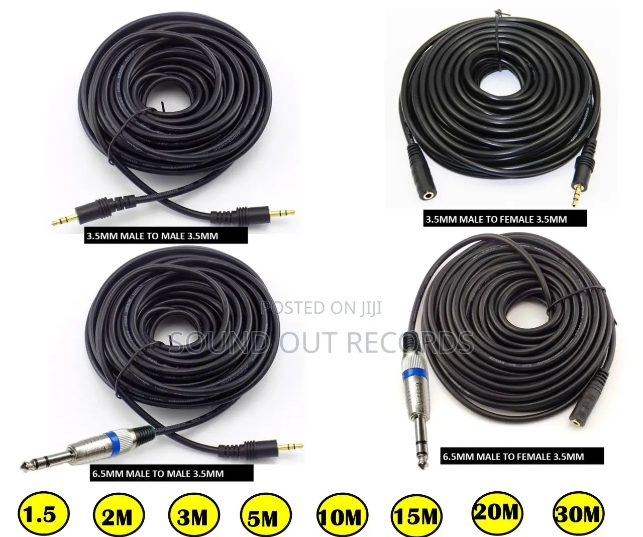 Malemale Malefemale 3.5mm/6.5mm Aux Headphone Extension