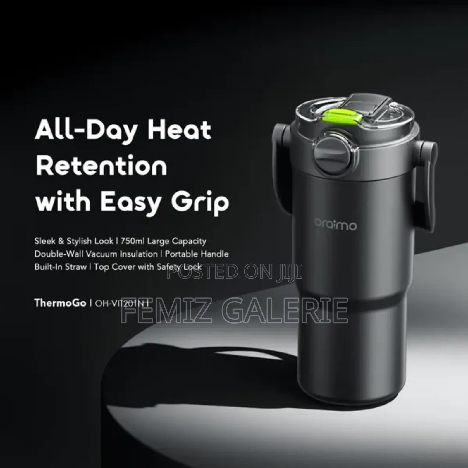 Oraimo Thermogo 750ml Stainless Steel Insulated Thermos