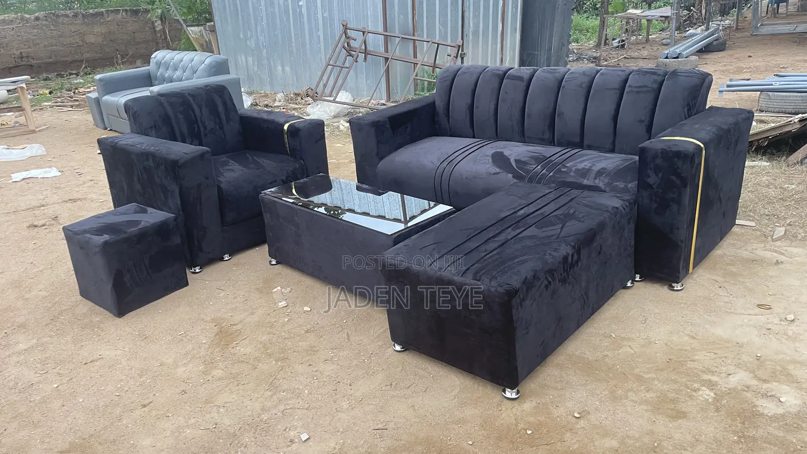 Black Fabric 3 in One and Single Set