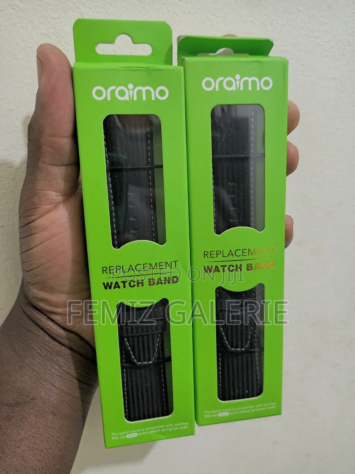 Oraimo Watch Strap 34 Cow Leather Carbon Fiber Pattern Strap
