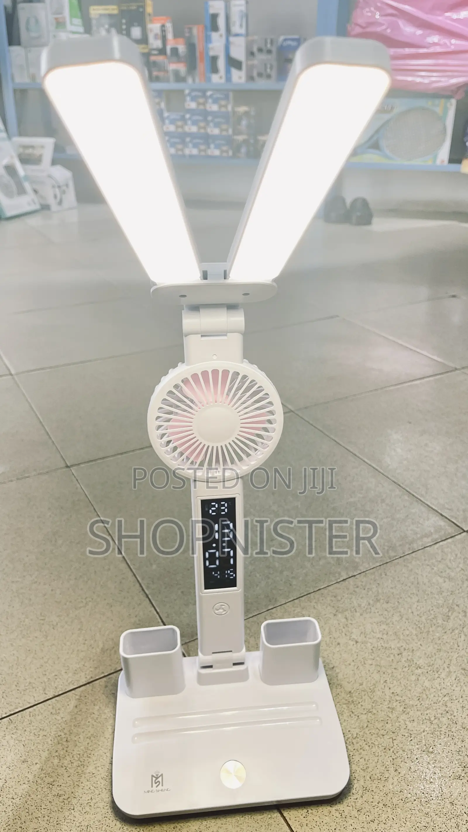 Led Digital Clock Fan and Clock Desk Lamp