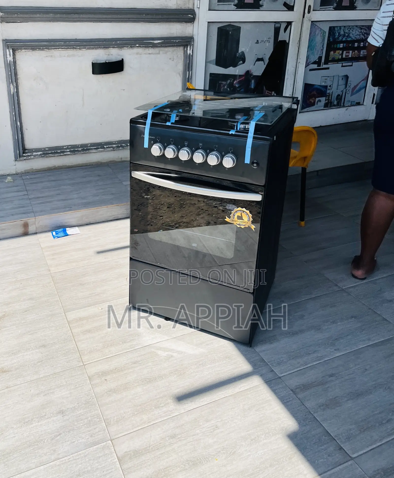 Premium Design 4 Gas Volcano Burner With Grill(Black) 