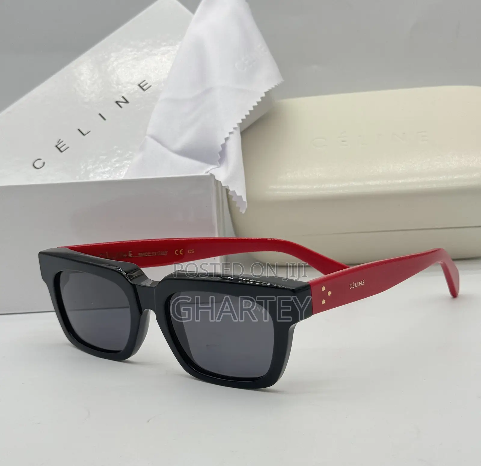 Square Celine Sunglasses - Red Blueblack