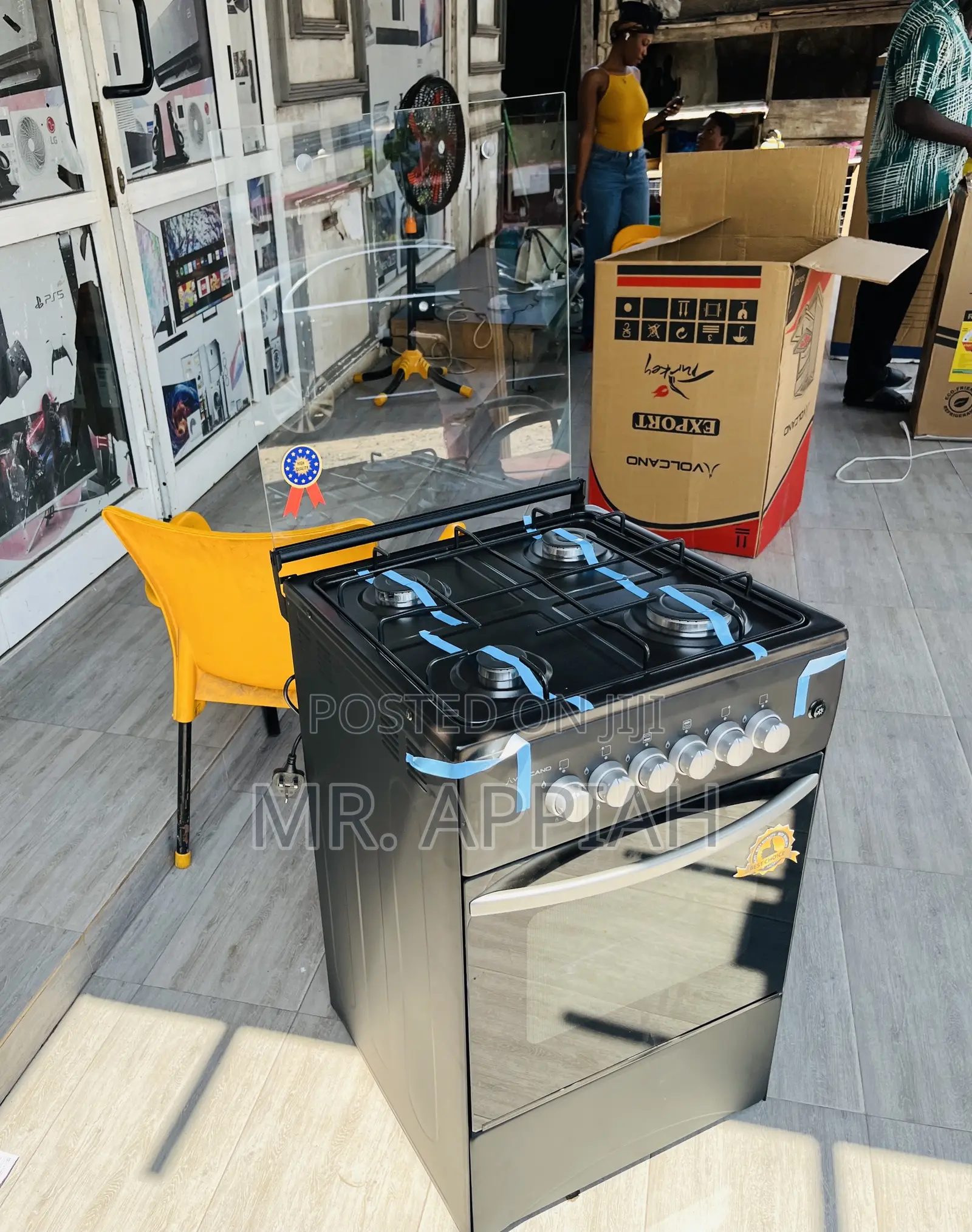 Efficient Classic Volcano 4 Gas Burner With Grill(Black) 