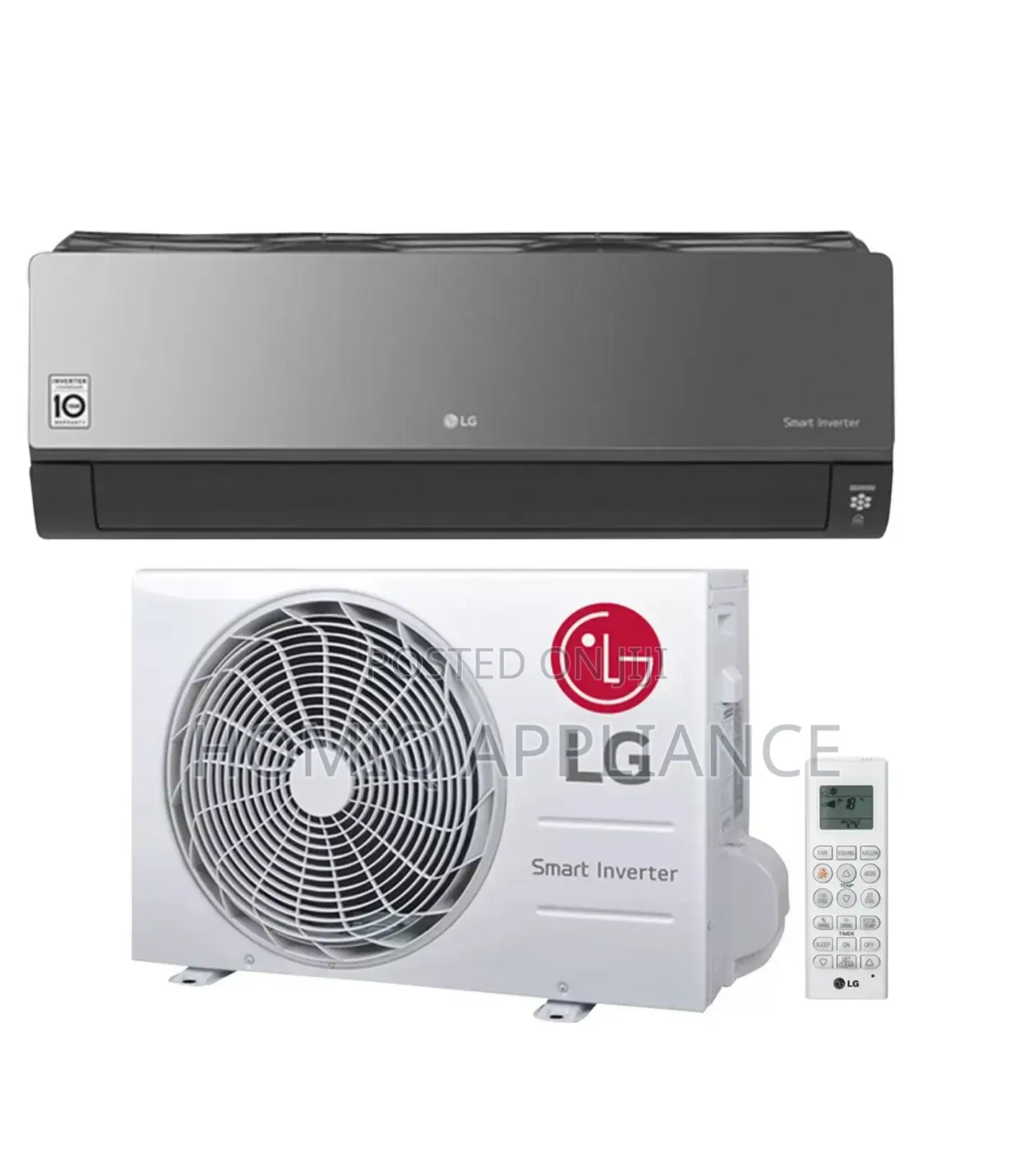 Black Lg 2.5hp R410a Artcool Dual Inverter Aircondition