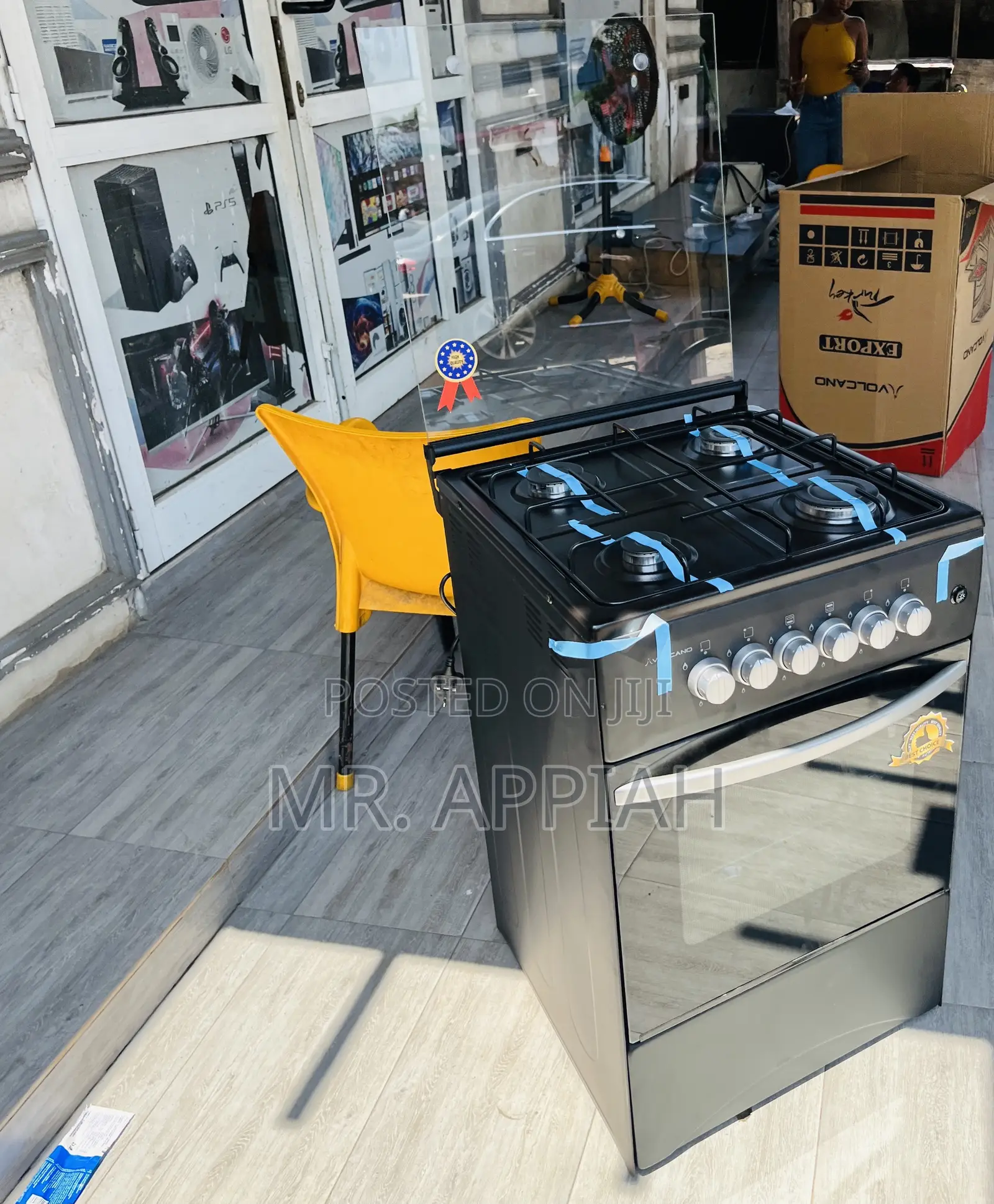 Glass Lid Original Volcano 50x50 4 Gas Burner With Grill.
