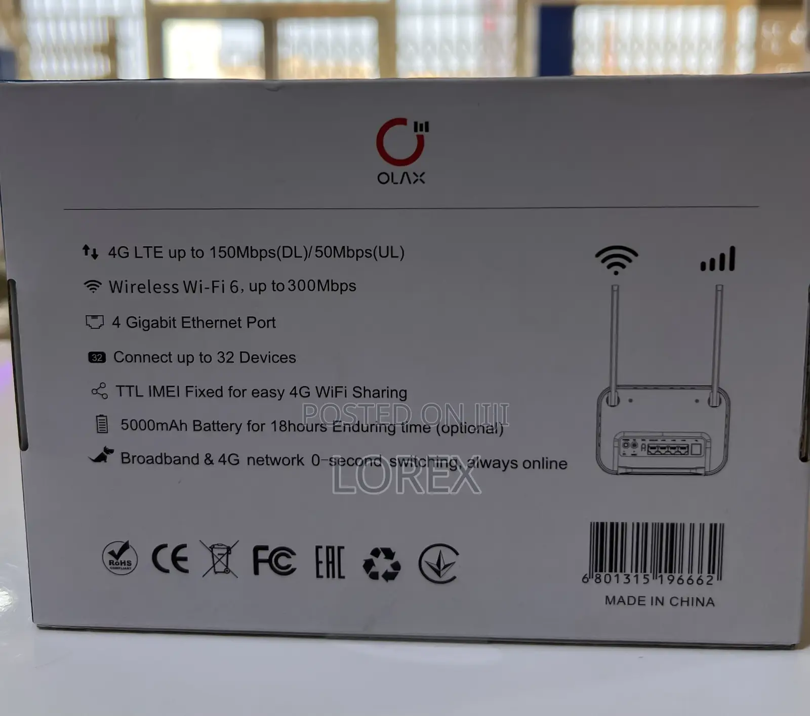 Olax Universal Sim Router Ax8 Pro 4g Lte 300mbps