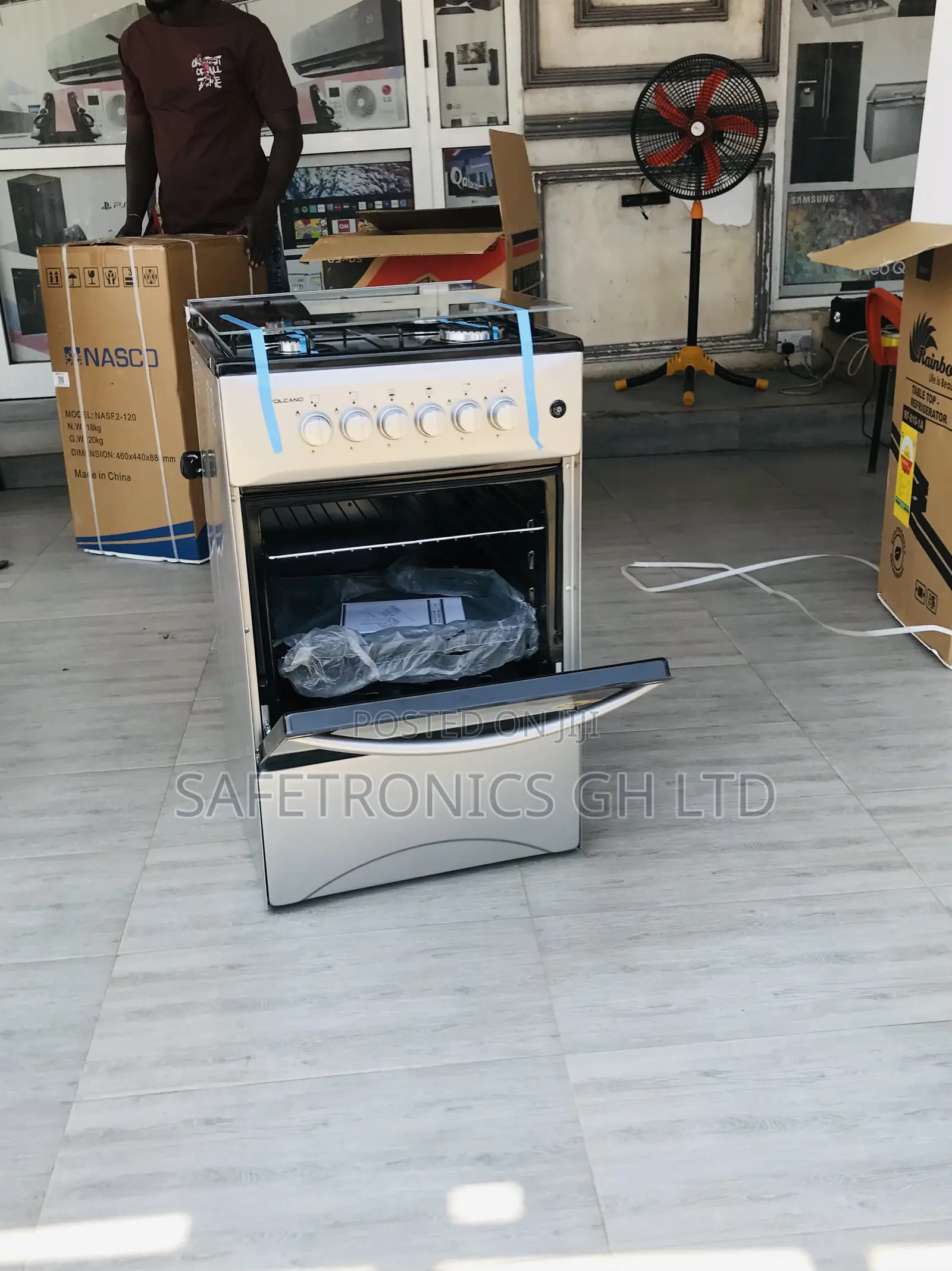 Authentic Grey 50x50 4 Gas Burner Oven Volcano