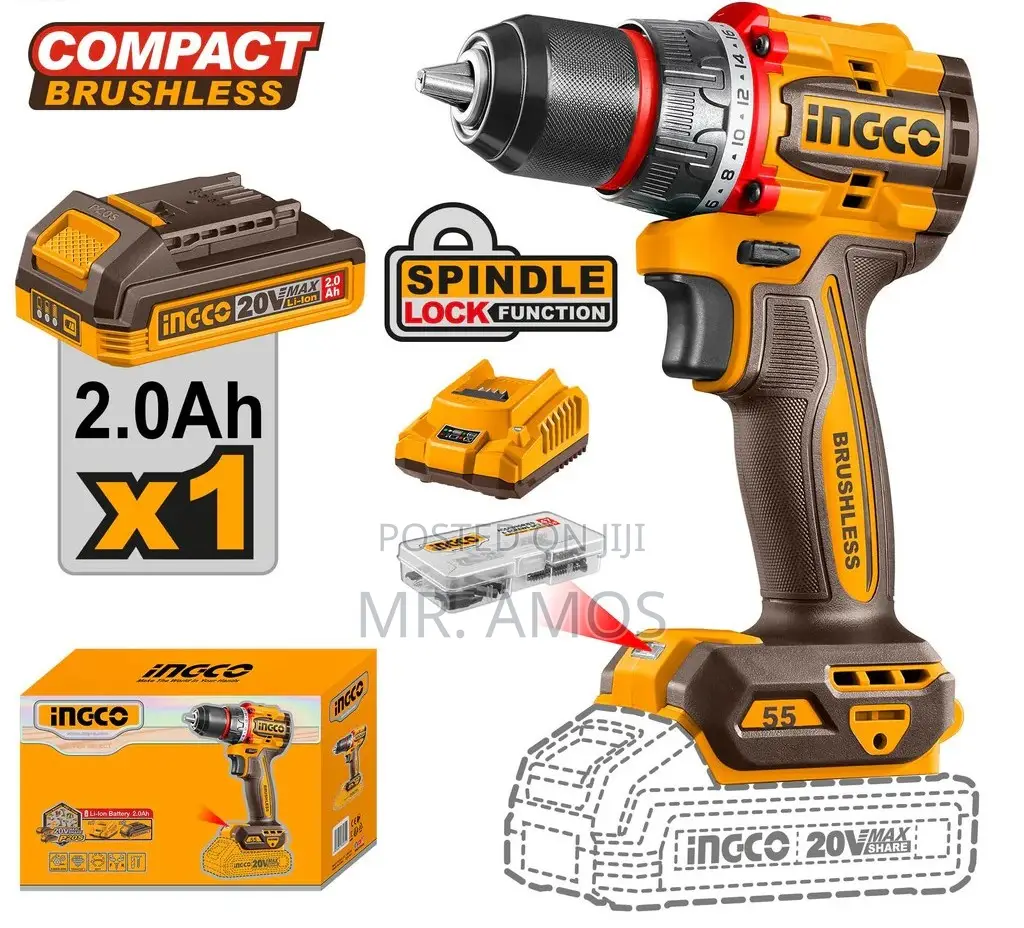 Brushless Cordless Drill Kit With 47 Accessories -Cdli205582