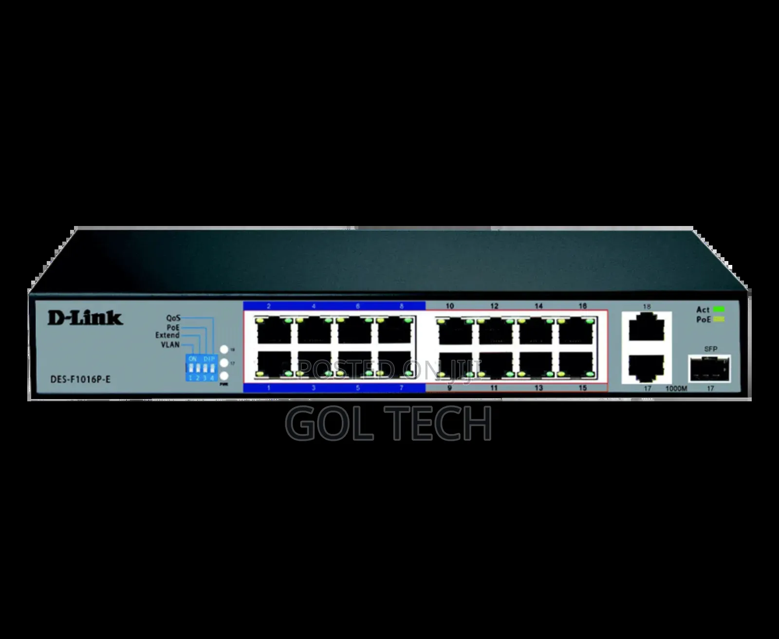 Dlink 16port Long Range Poe Surveillance Switch Des-F1016p-E