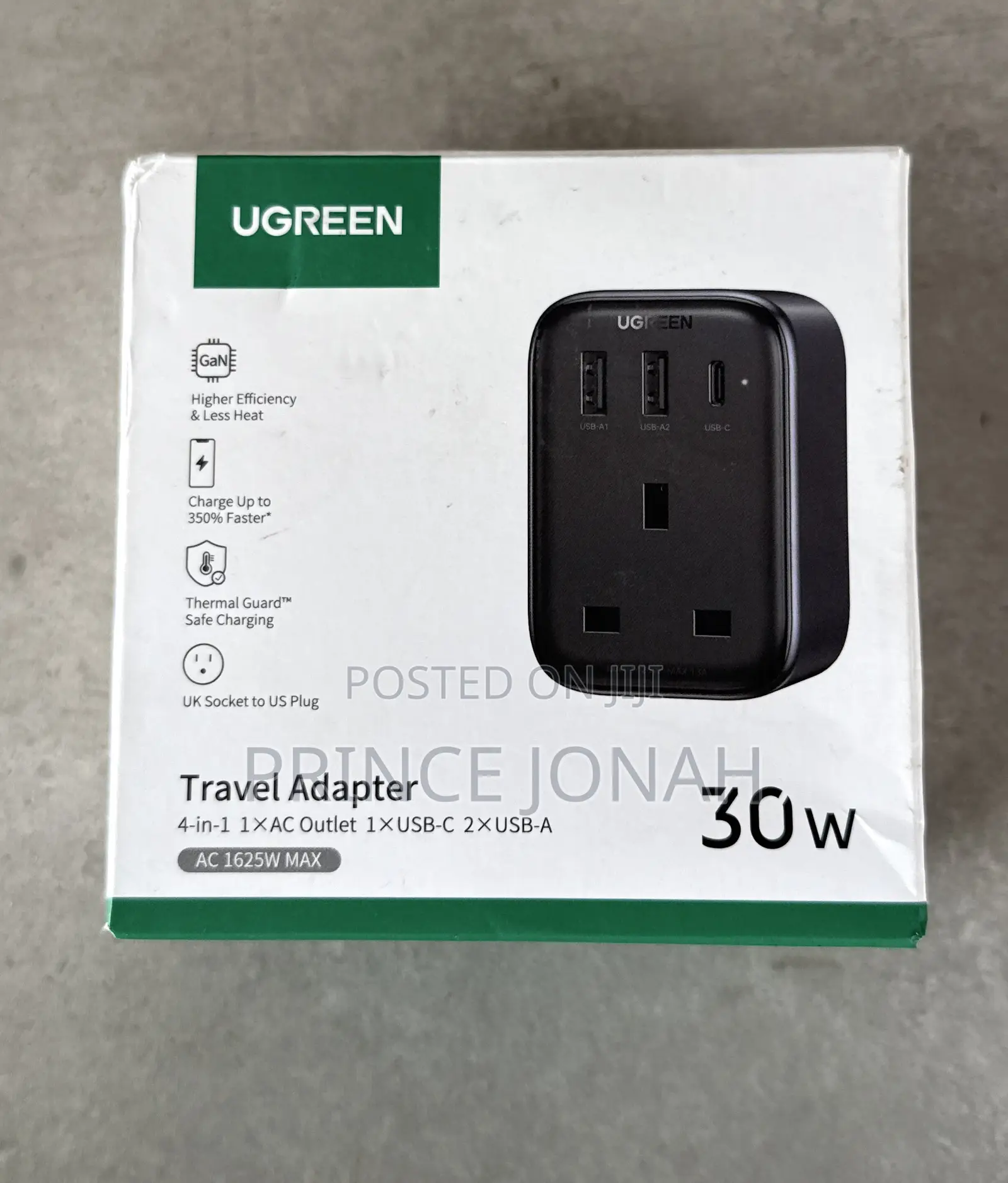 Ugreen Travel Adapter - Usa to Uk With 2 Usb and Type C